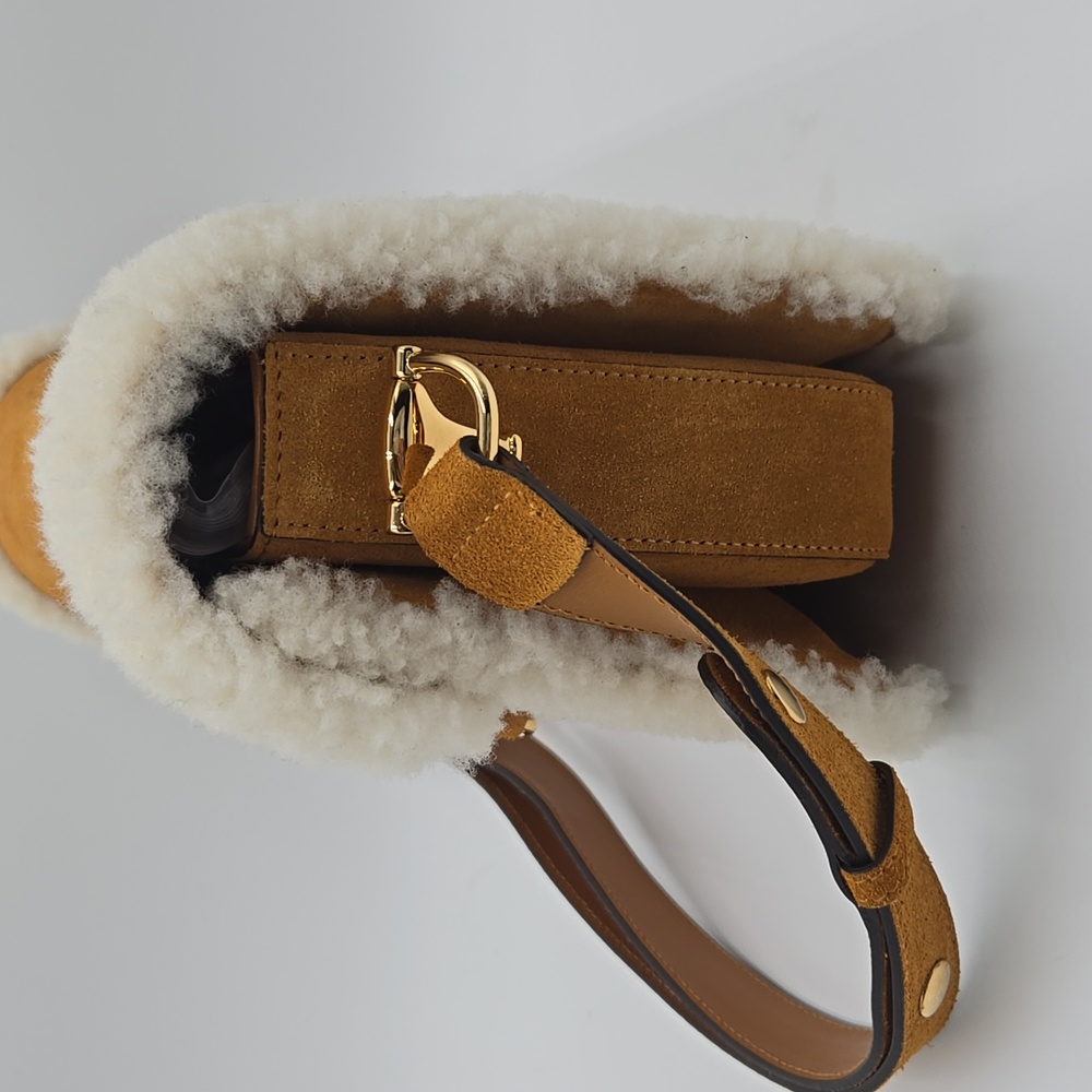 🔥🔥Gucci Horsebit 1955 Shoulder Bag 602204 Suede Mouton - Picture 12 of 13